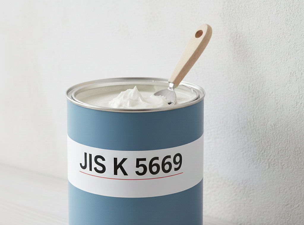 JIS K 5669 合成樹脂エマルションパテ　イメージ画像　塗料缶に入っているパテ